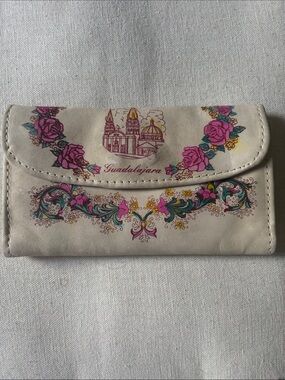 Floral Cream Wallet from Mexico